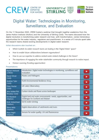 Digital Water: Technologies in Monitoring, Surveillance, and Evaluation Digital Water: Technologies in Monitoring, Surveillance, and Evaluation
