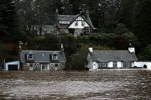 Flooded houses in Aboyne, Aberdeenshire. Photo Credit: Anke Addy