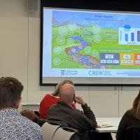 Richard Williams presenting river sediment infographic