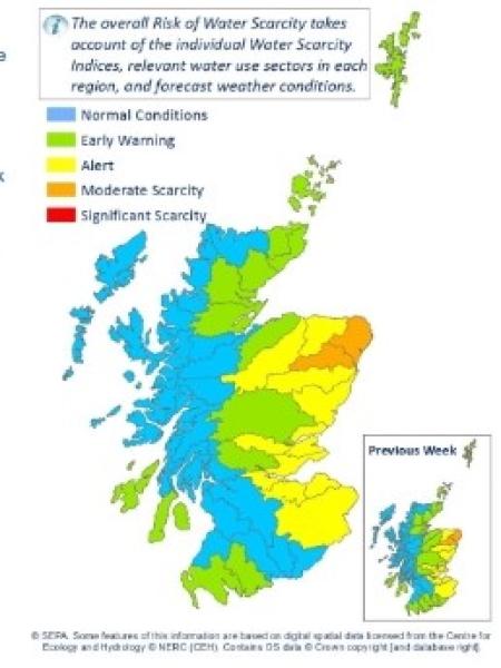 SEPA Water Scarcity Map - July 16th 2020